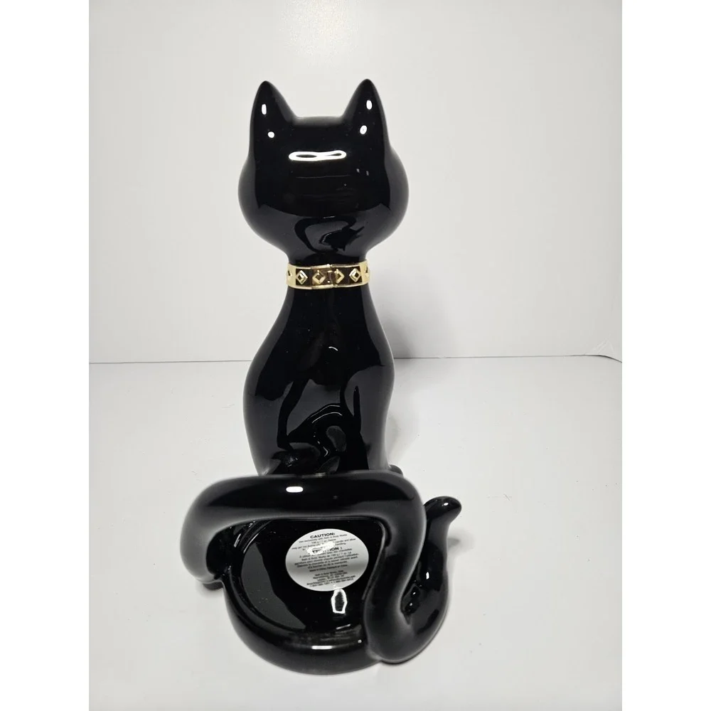 Bath & Body Works Halloween Black Cat Green Jewel Eyes Single Wick Candle Holder